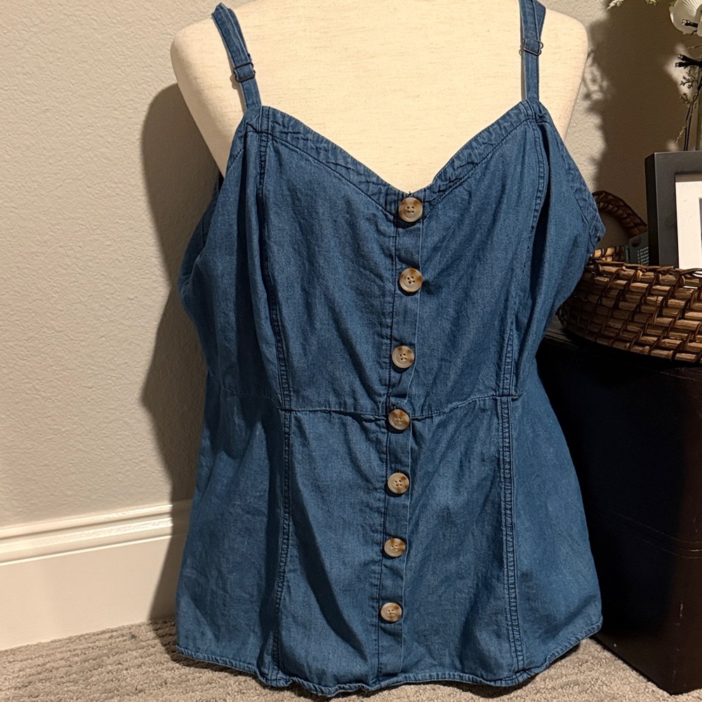 Torrid Denim Top Button Down size 2X